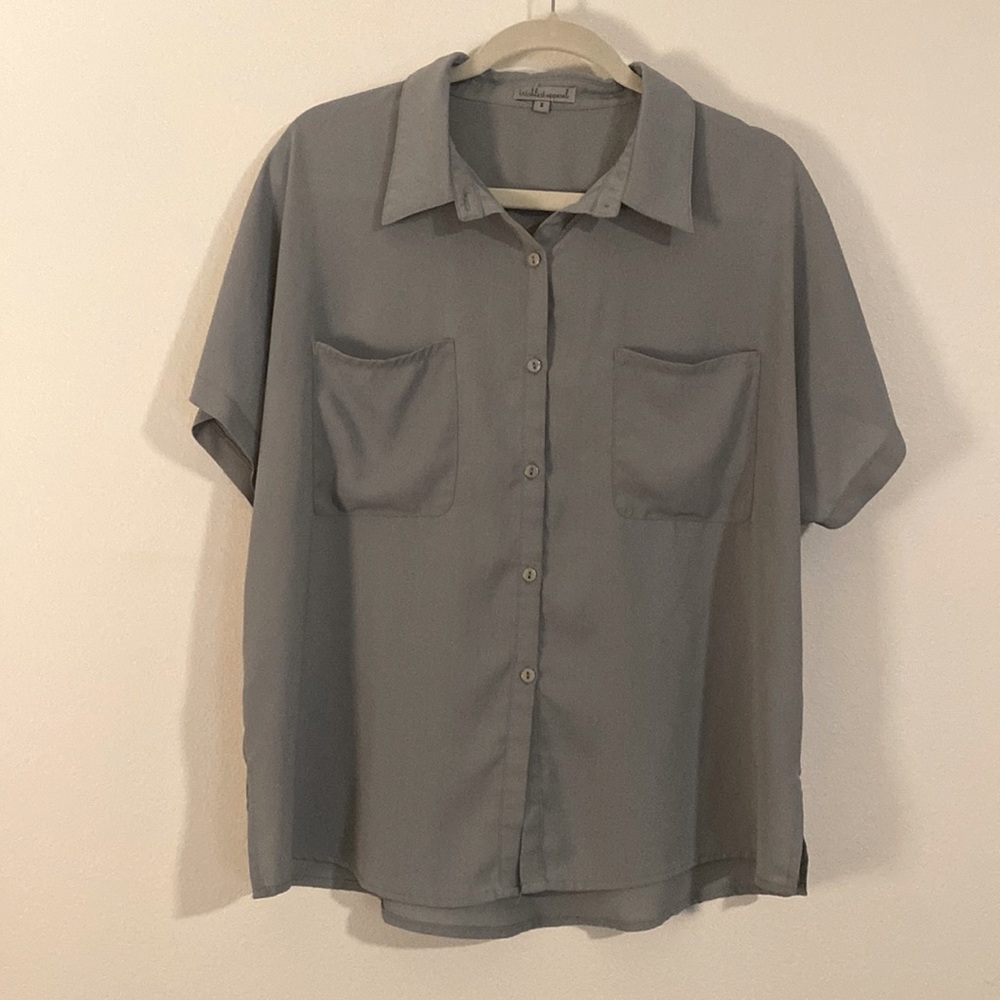 Oversized Button Down Blouse, Small